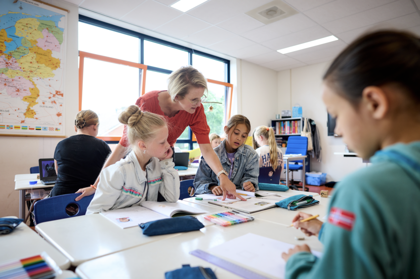 Kinderen krijgen rekenles